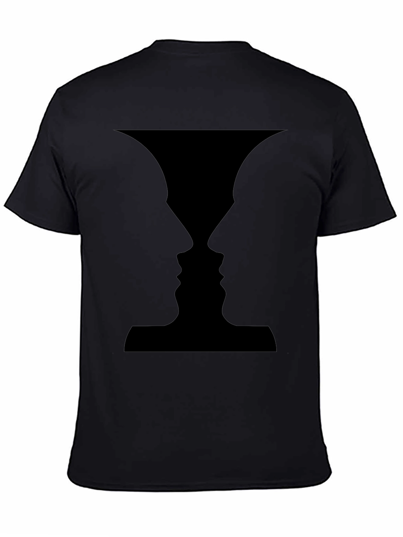 Optical Illusion Faces Black T-Shirt