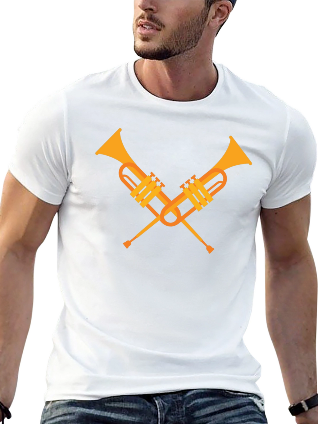 Crossed Trumpets Graphic Tee - Black