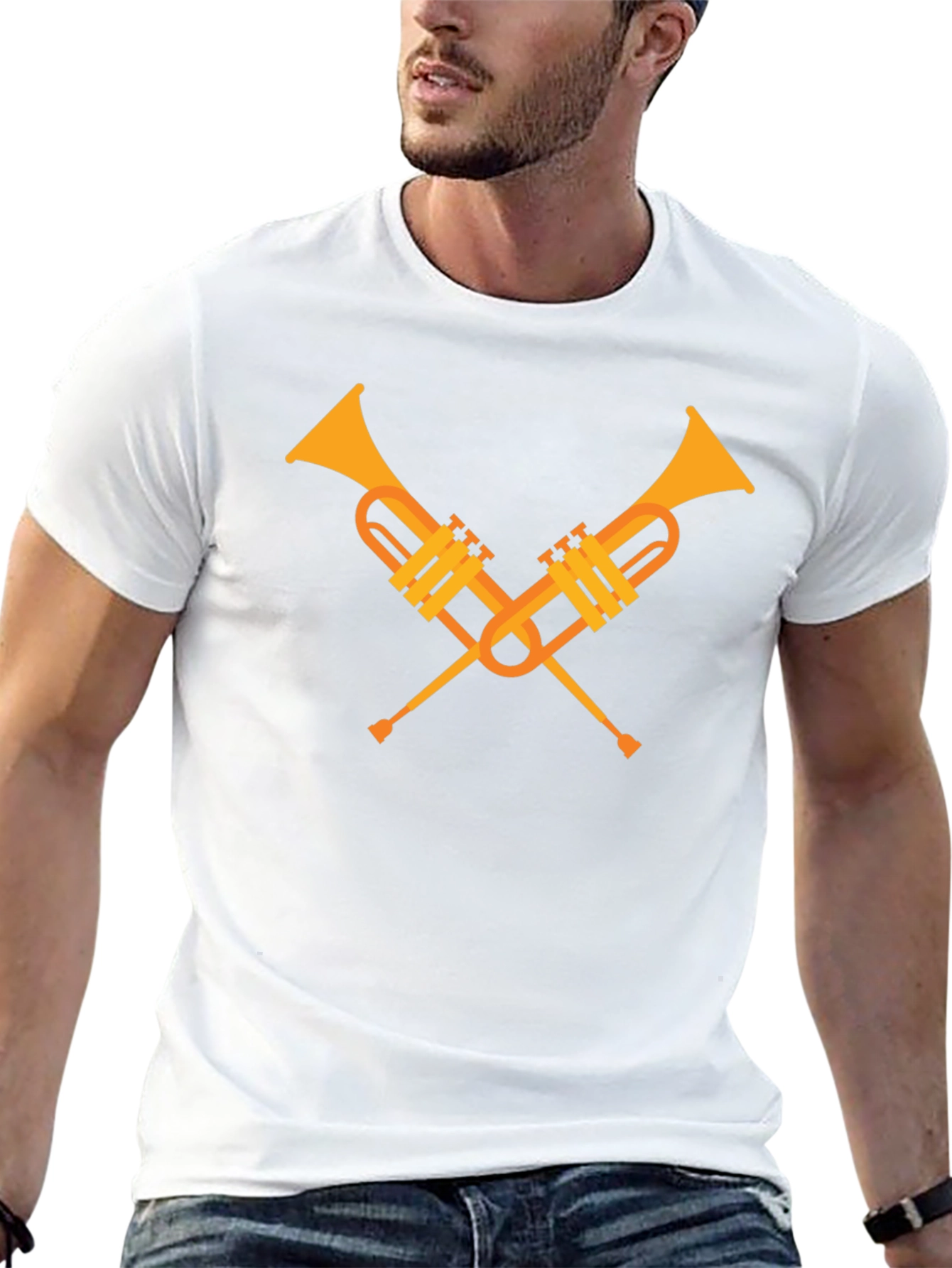 Crossed Trumpets Graphic Tee - Black
