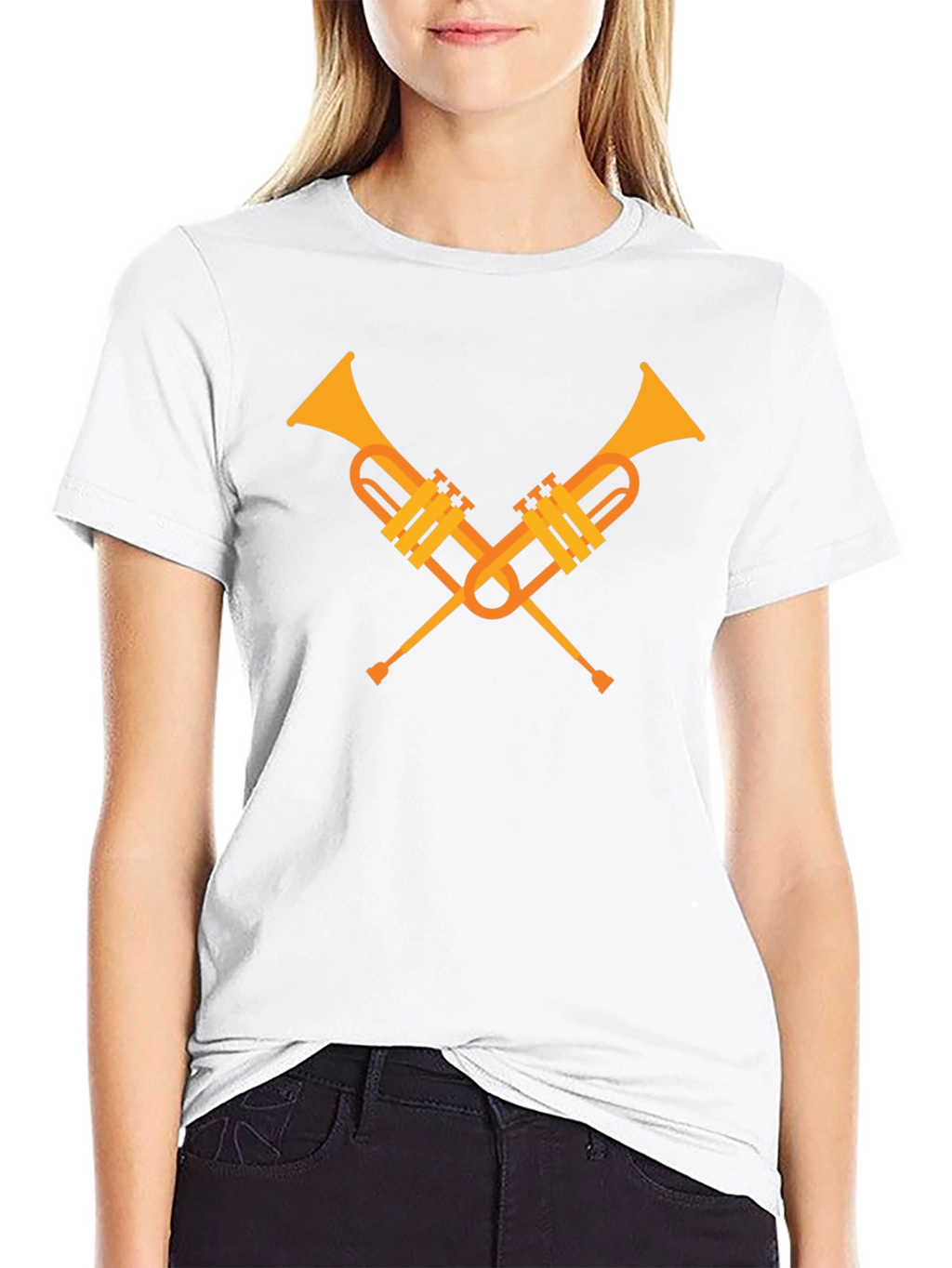 Crossed Trumpets Graphic Tee - Black