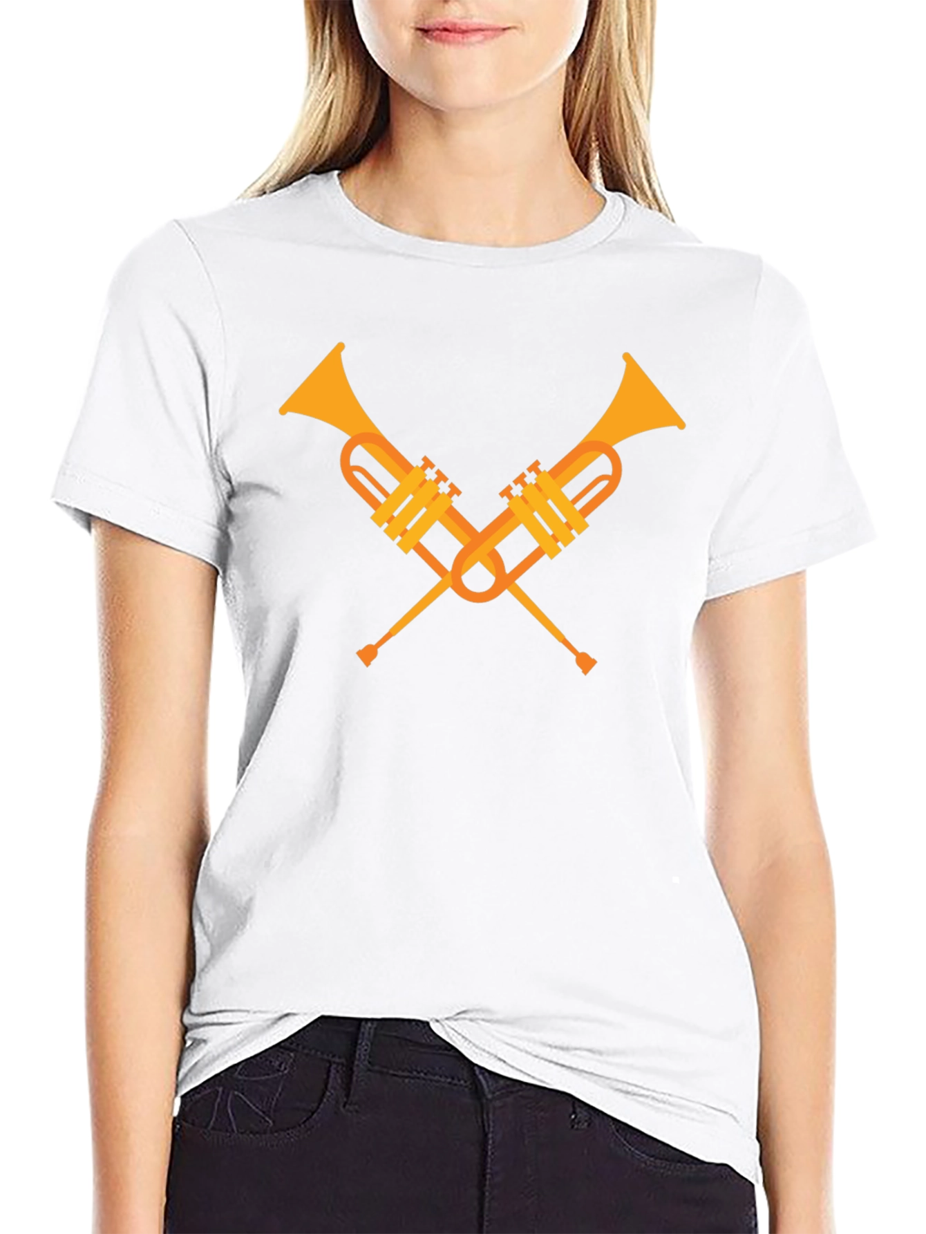 Crossed Trumpets Graphic Tee - Black