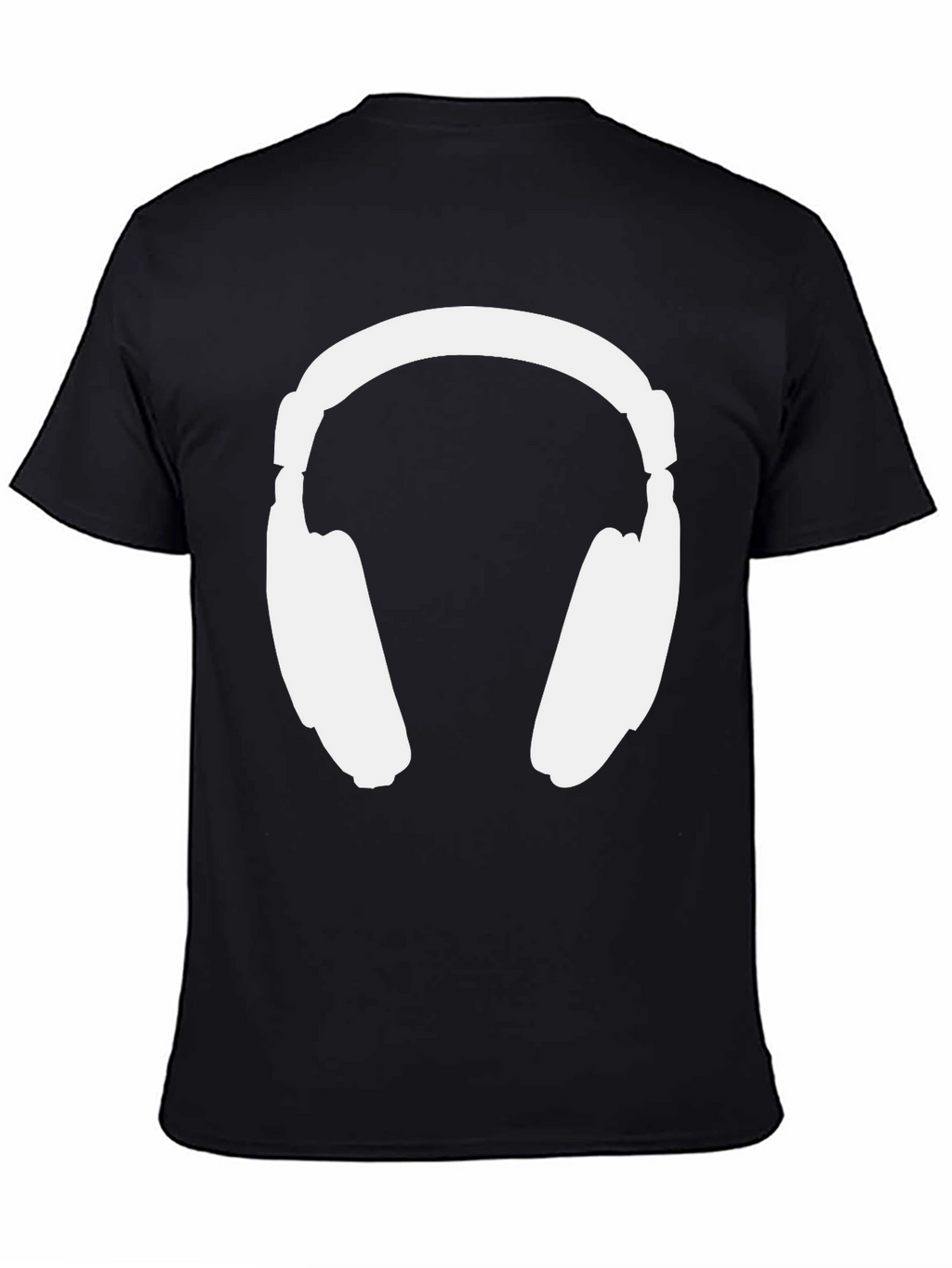 Headphones Graphic Tee - Black Cotton Comfort