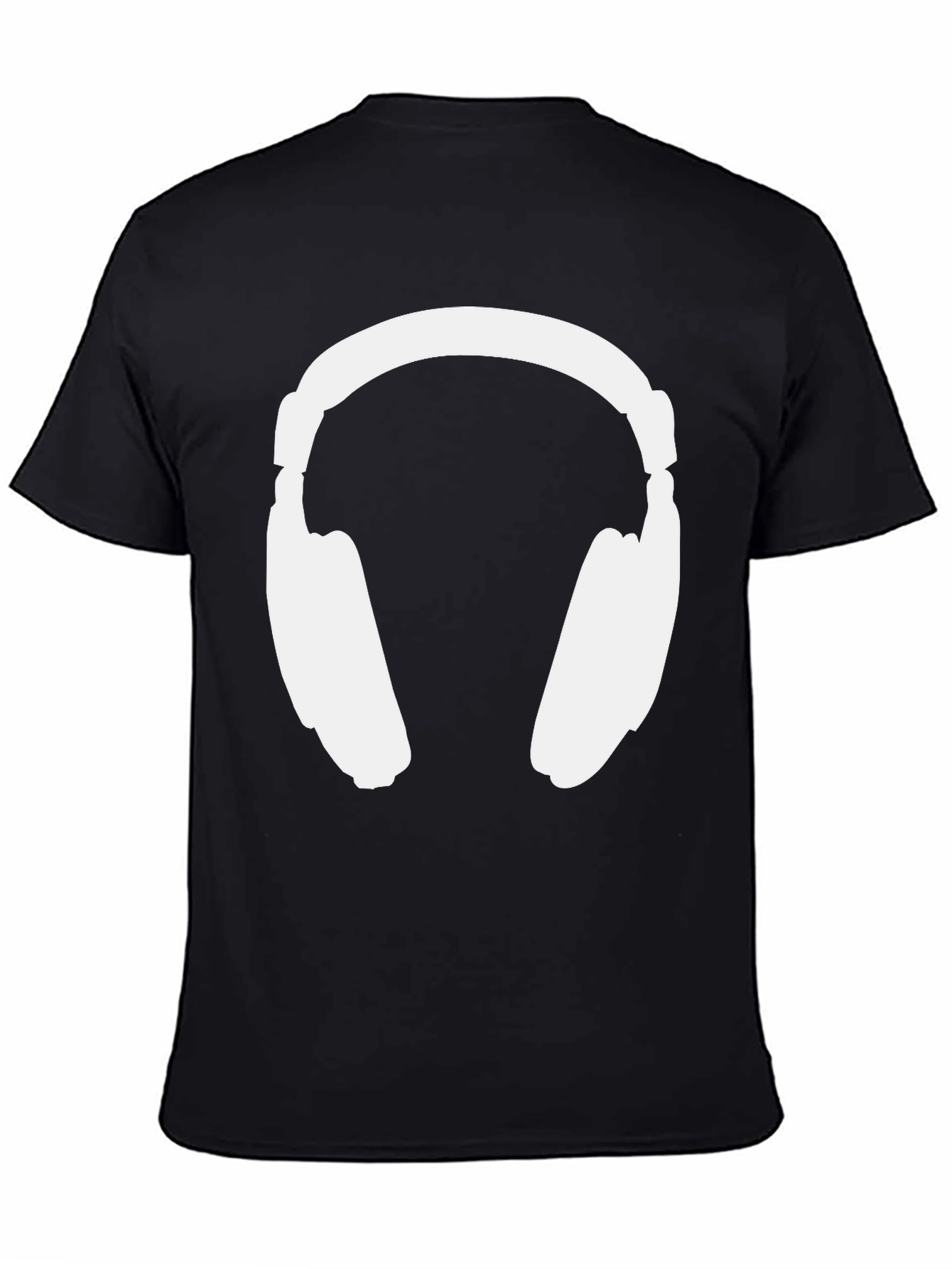 Headphones Graphic Tee - Black Cotton Comfort