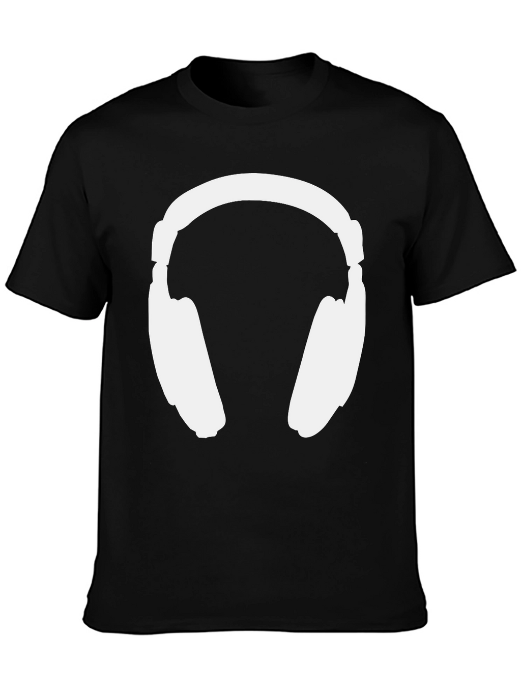 Headphones Graphic Tee - Black Cotton Comfort