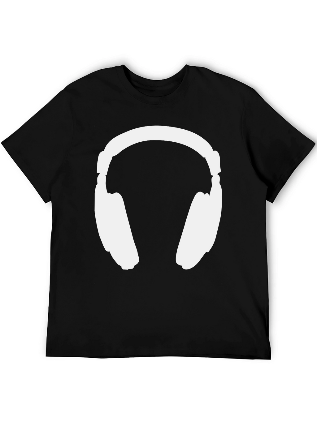Headphones Graphic Tee - Black Cotton Comfort