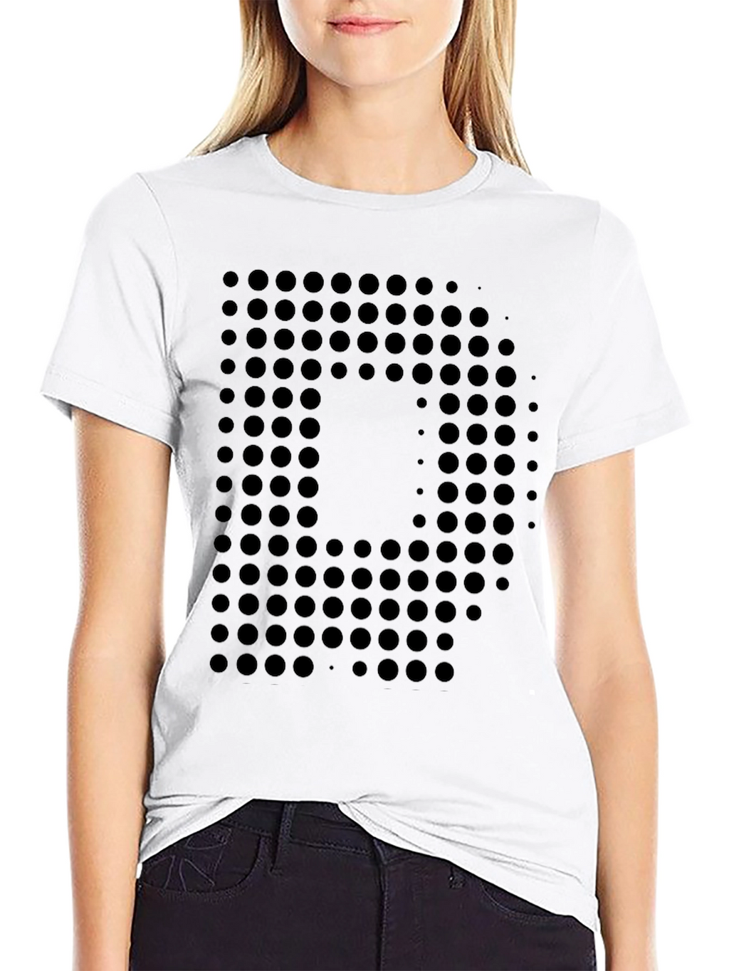 Abstract Dot Pattern Black T-Shirt