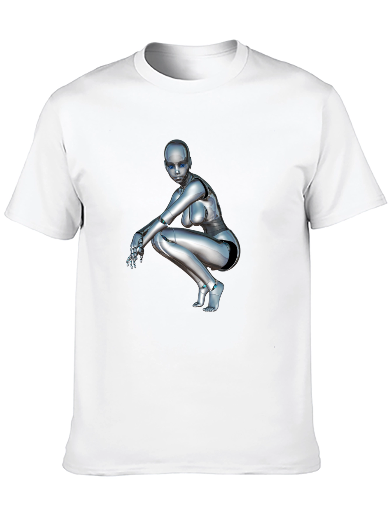 Robot Girl Graphic Tee - Sci-Fi Fashion
