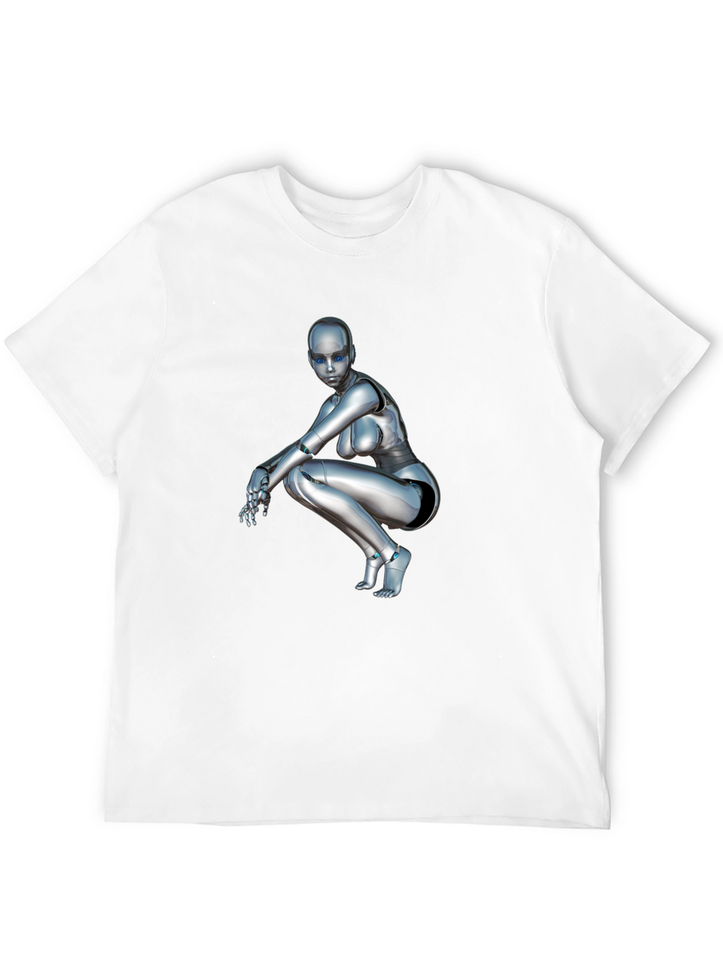 Robot Girl Graphic Tee - Sci-Fi Fashion