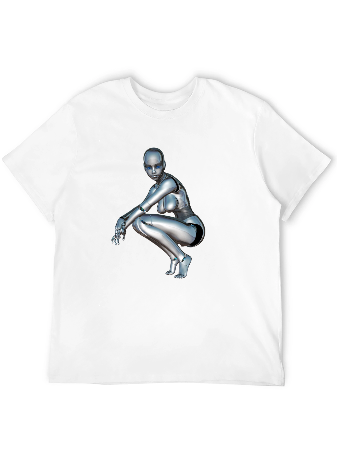 Robot Girl Graphic Tee - Sci-Fi Fashion