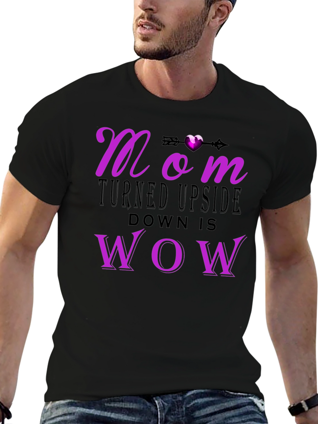 Mom Turned Upside Down WOW T-Shirt