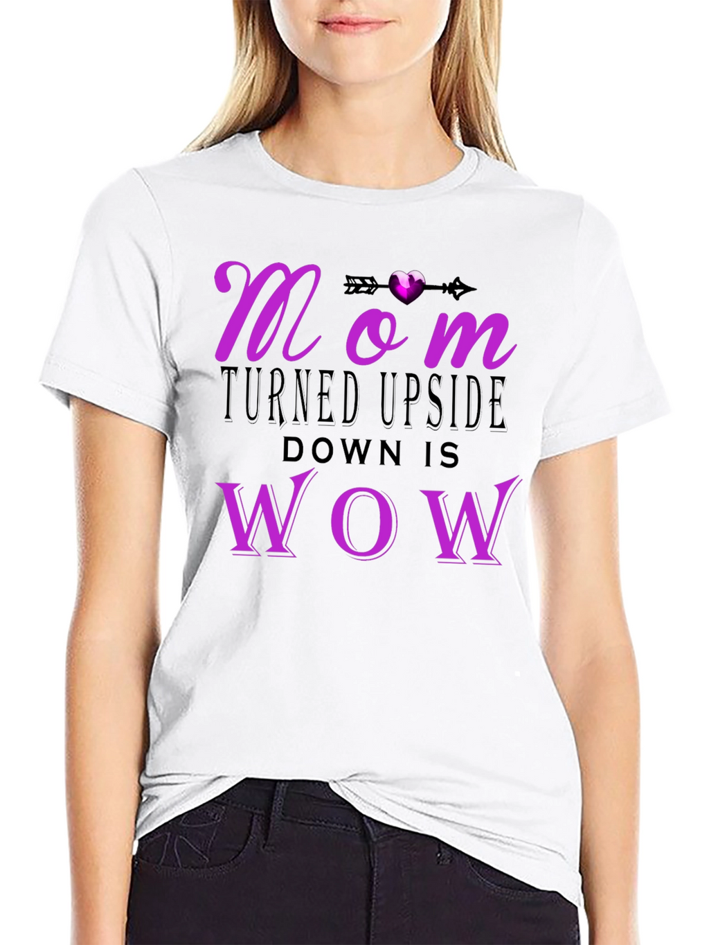 Mom Turned Upside Down WOW T-Shirt