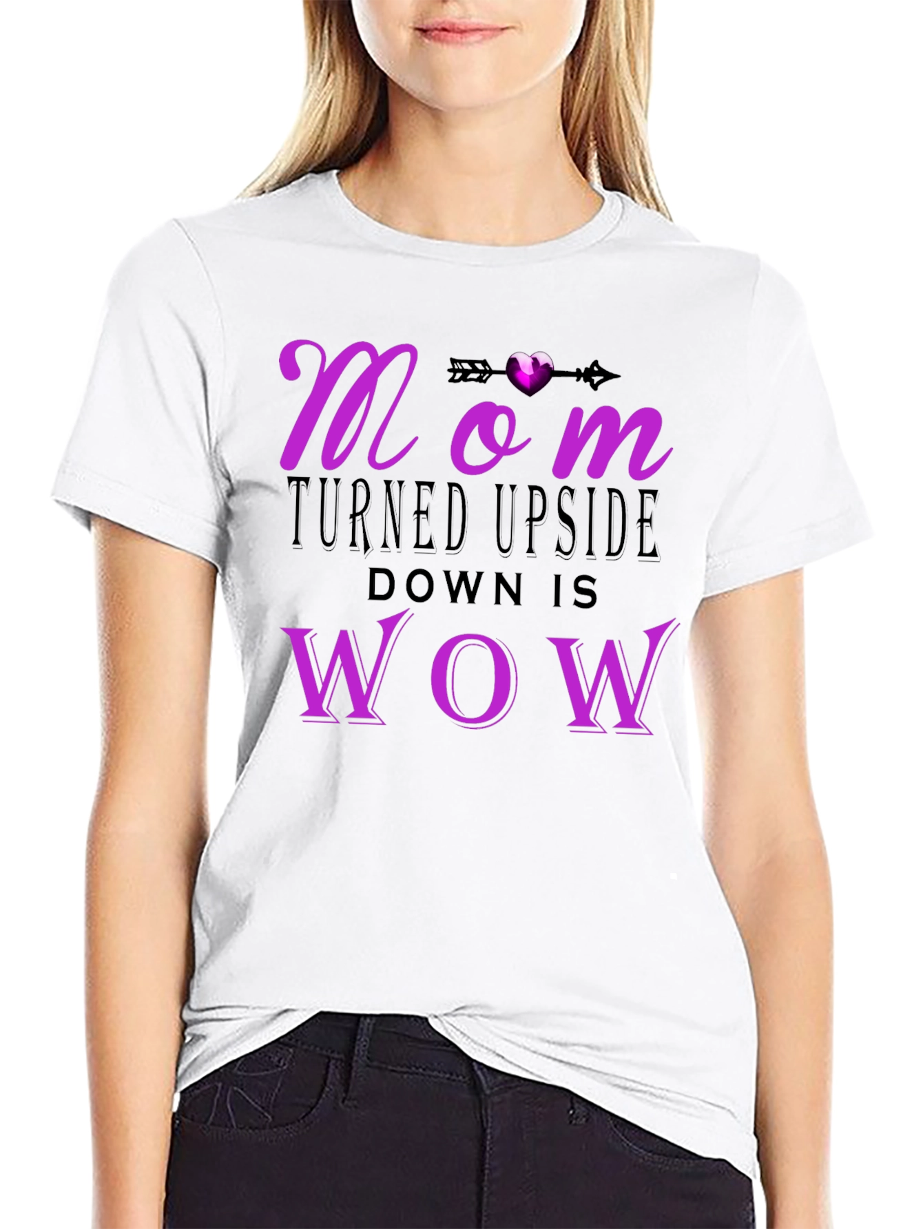 Mom Turned Upside Down WOW T-Shirt
