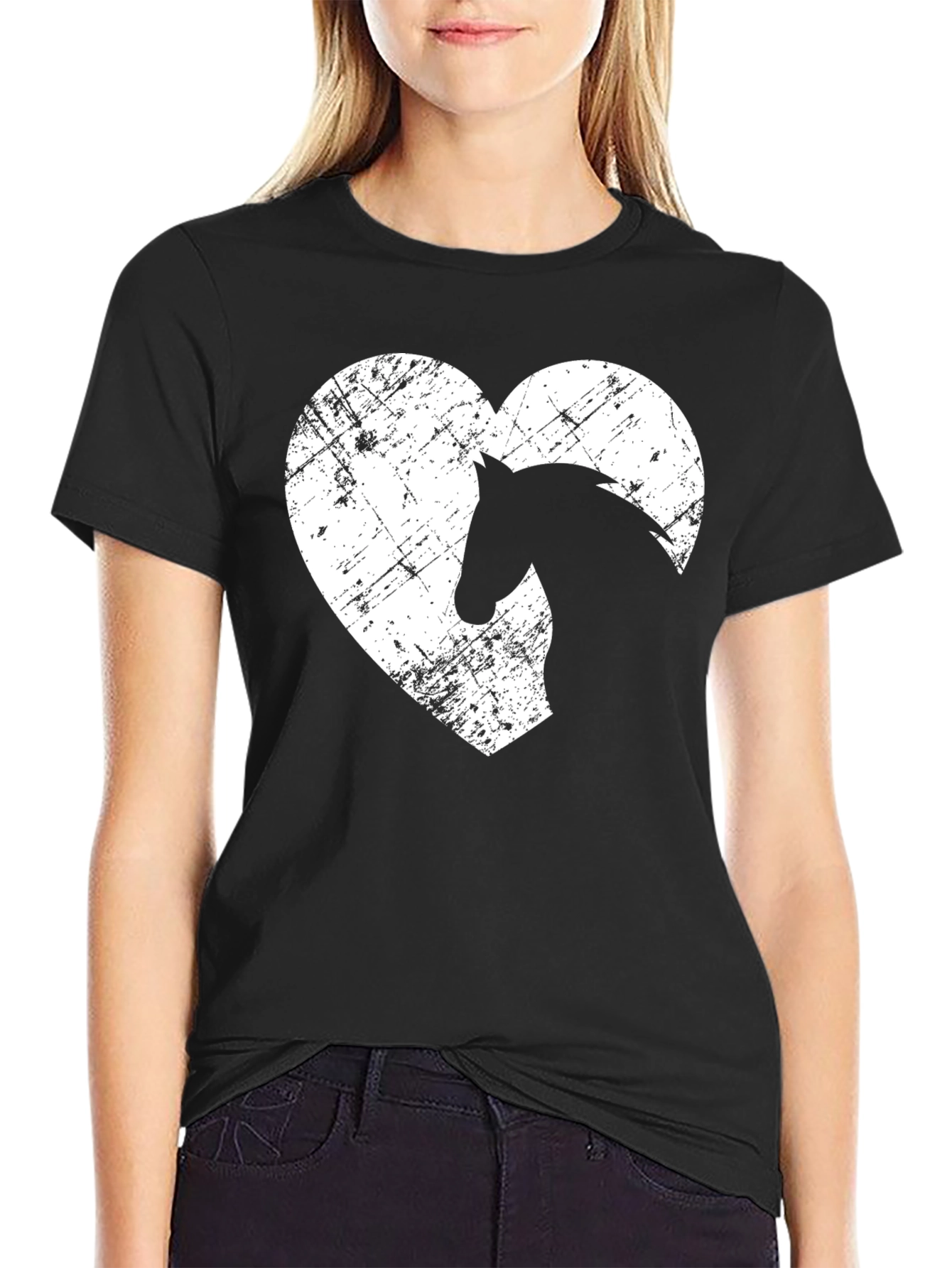 Horse Lover Graphic Tee - Equestrian Heart T-Shirt