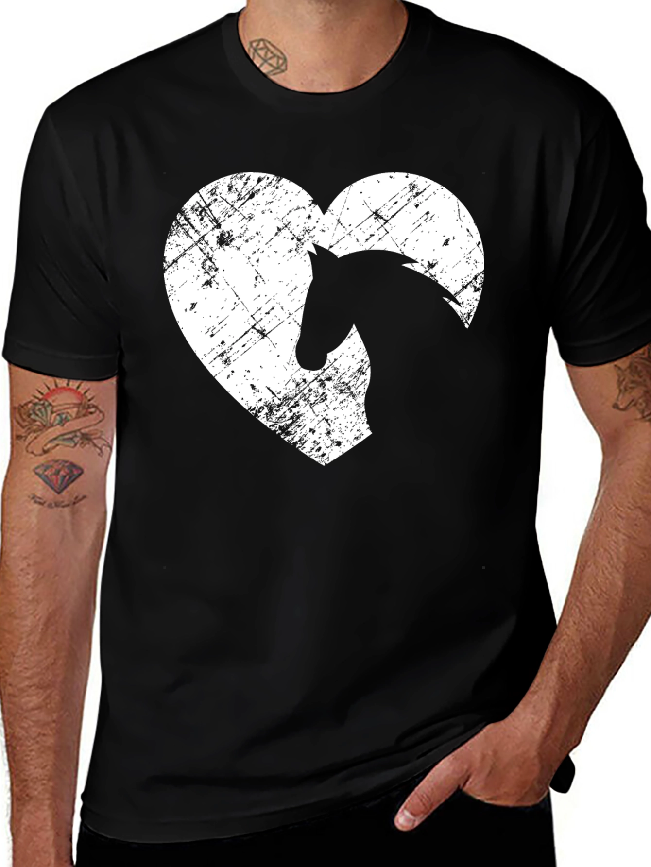 Horse Lover Graphic Tee - Equestrian Heart T-Shirt