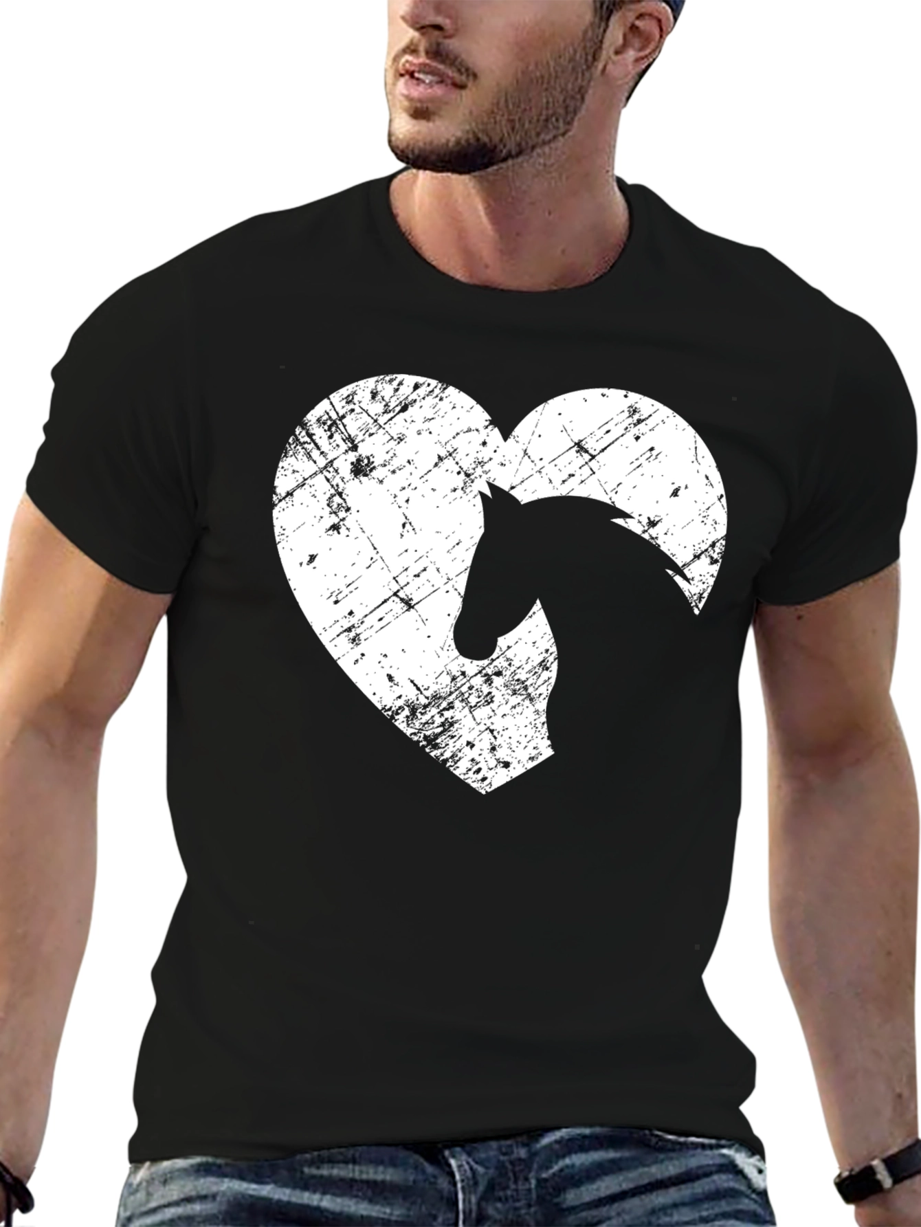 Horse Lover Graphic Tee - Equestrian Heart T-Shirt