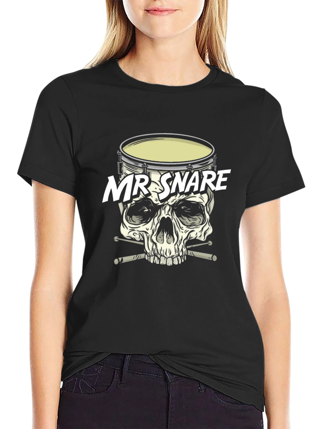 Mr. Snare Drum Skull Graphic T-Shirt