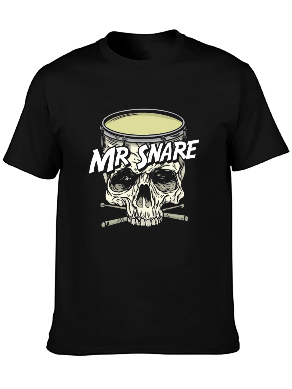 Mr. Snare Drum Skull Graphic T-Shirt