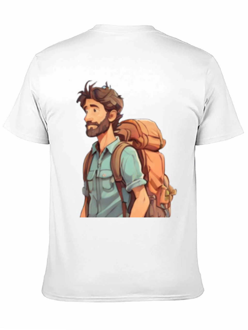 Cartoon Hiker T-Shirt - Black Cotton Blend Tee
