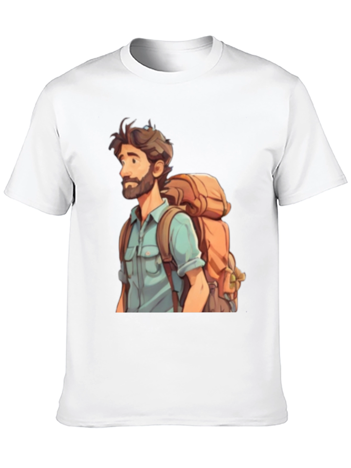 Cartoon Hiker T-Shirt - Black Cotton Blend Tee