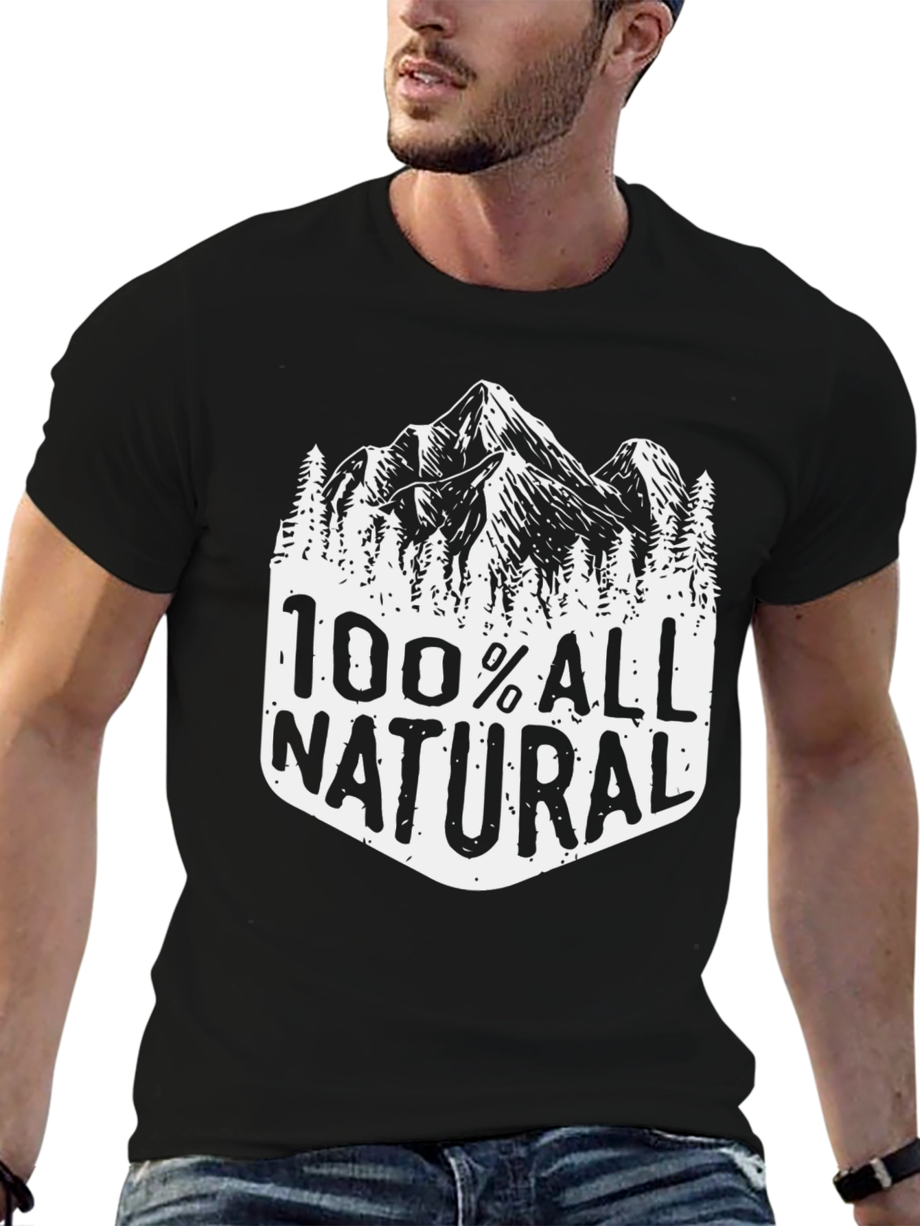 100% All Natural Mountain Graphic Tee