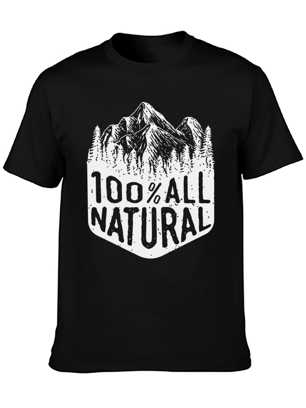 100% All Natural Mountain Graphic Tee