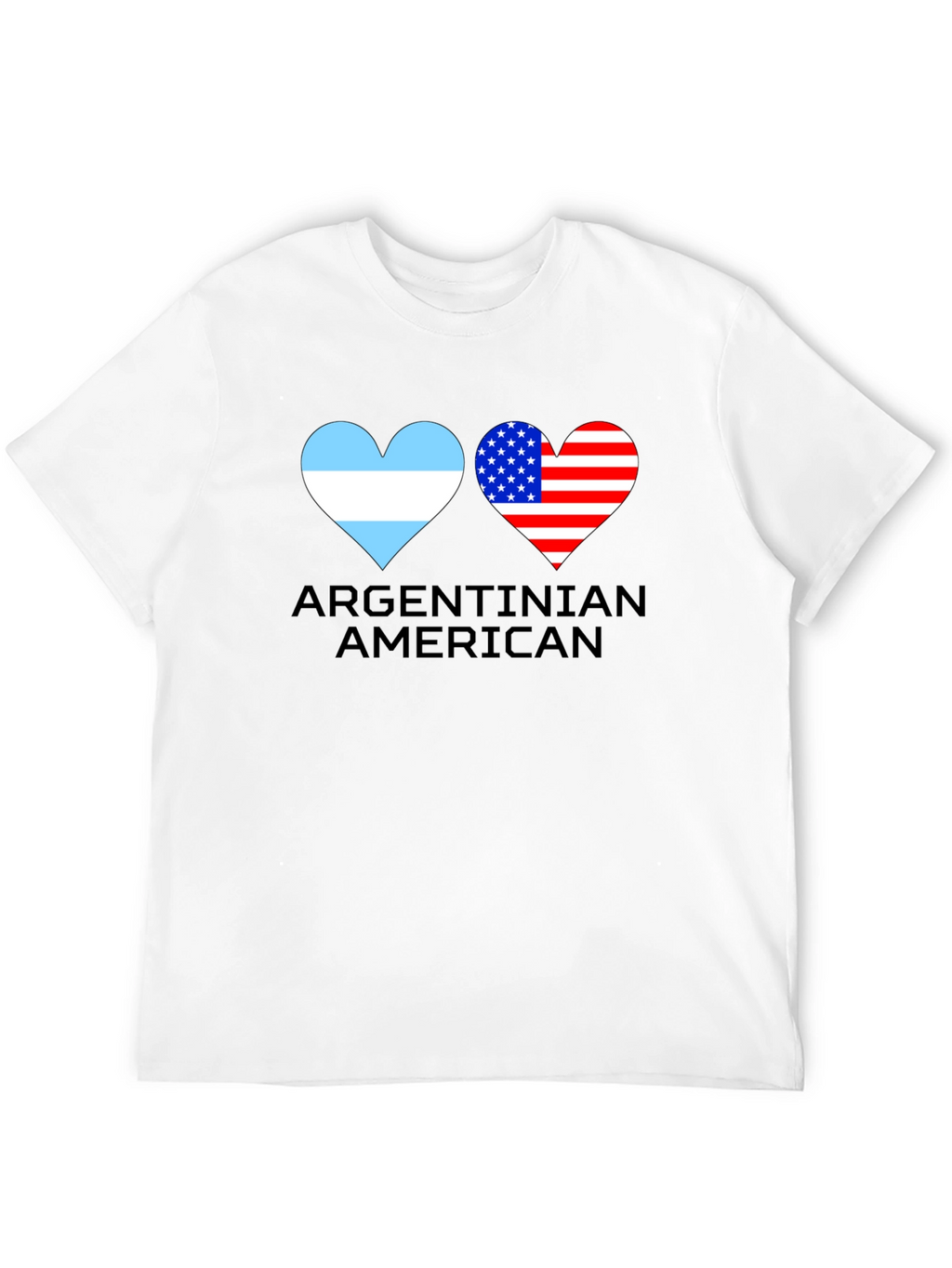 Argentinian American Flag Heart Graphic T-Shirt