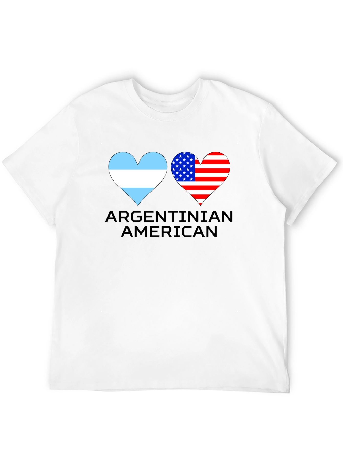 Argentinian American Flag Heart Graphic T-Shirt