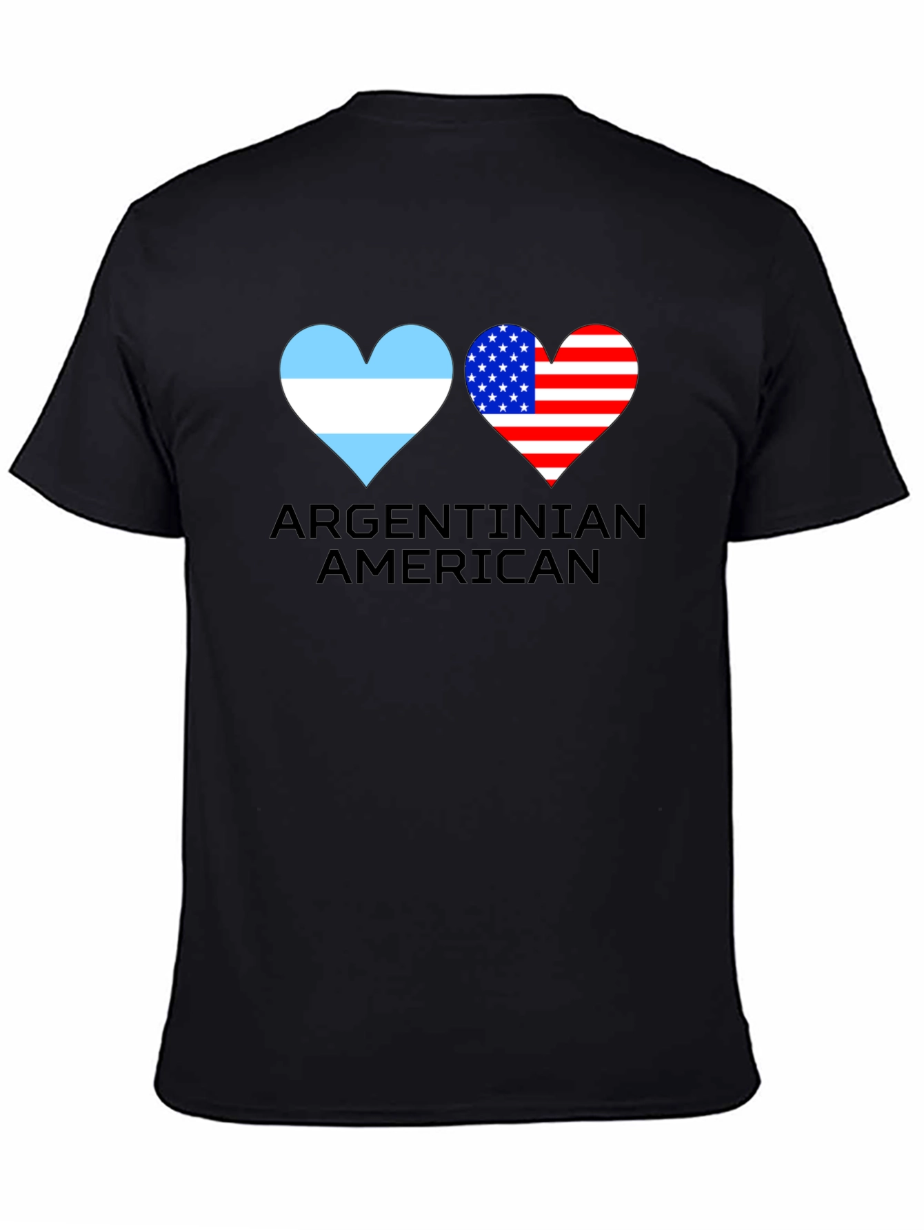 Argentinian American Flag Heart Graphic T-Shirt