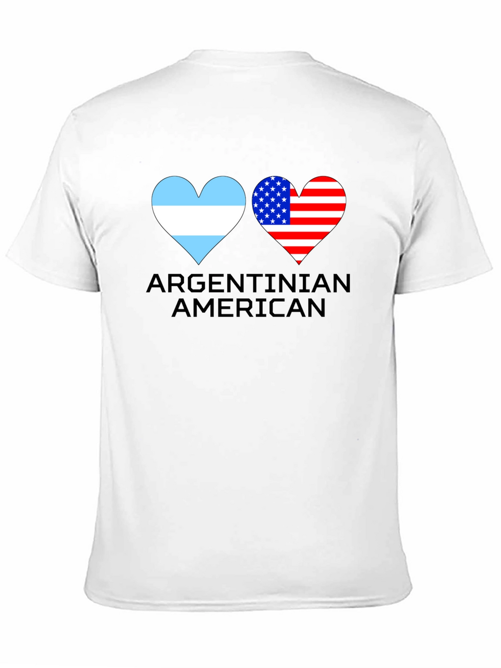 Argentinian American Flag Heart Graphic T-Shirt