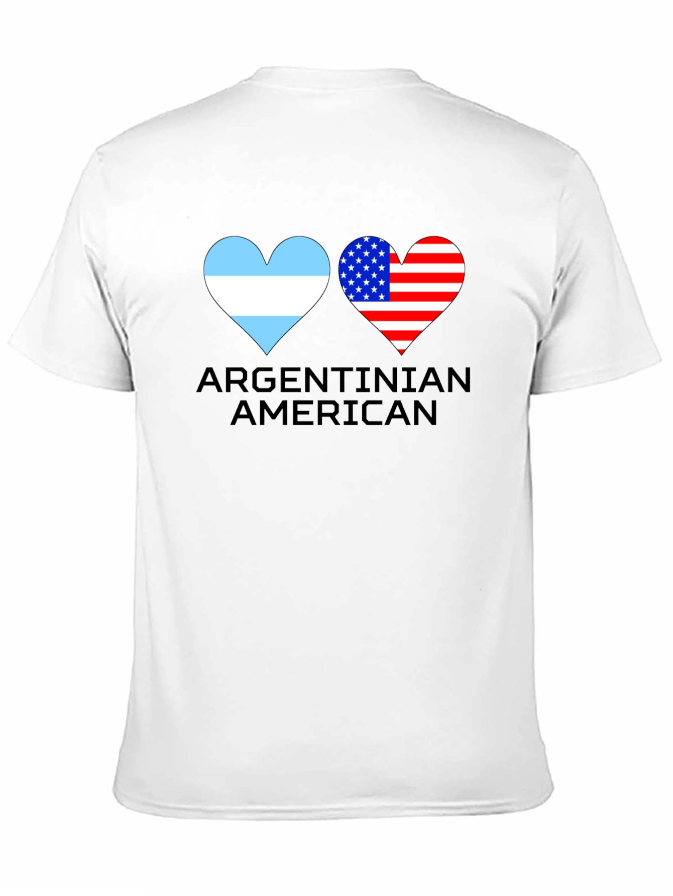 Argentinian American Flag Heart Graphic T-Shirt