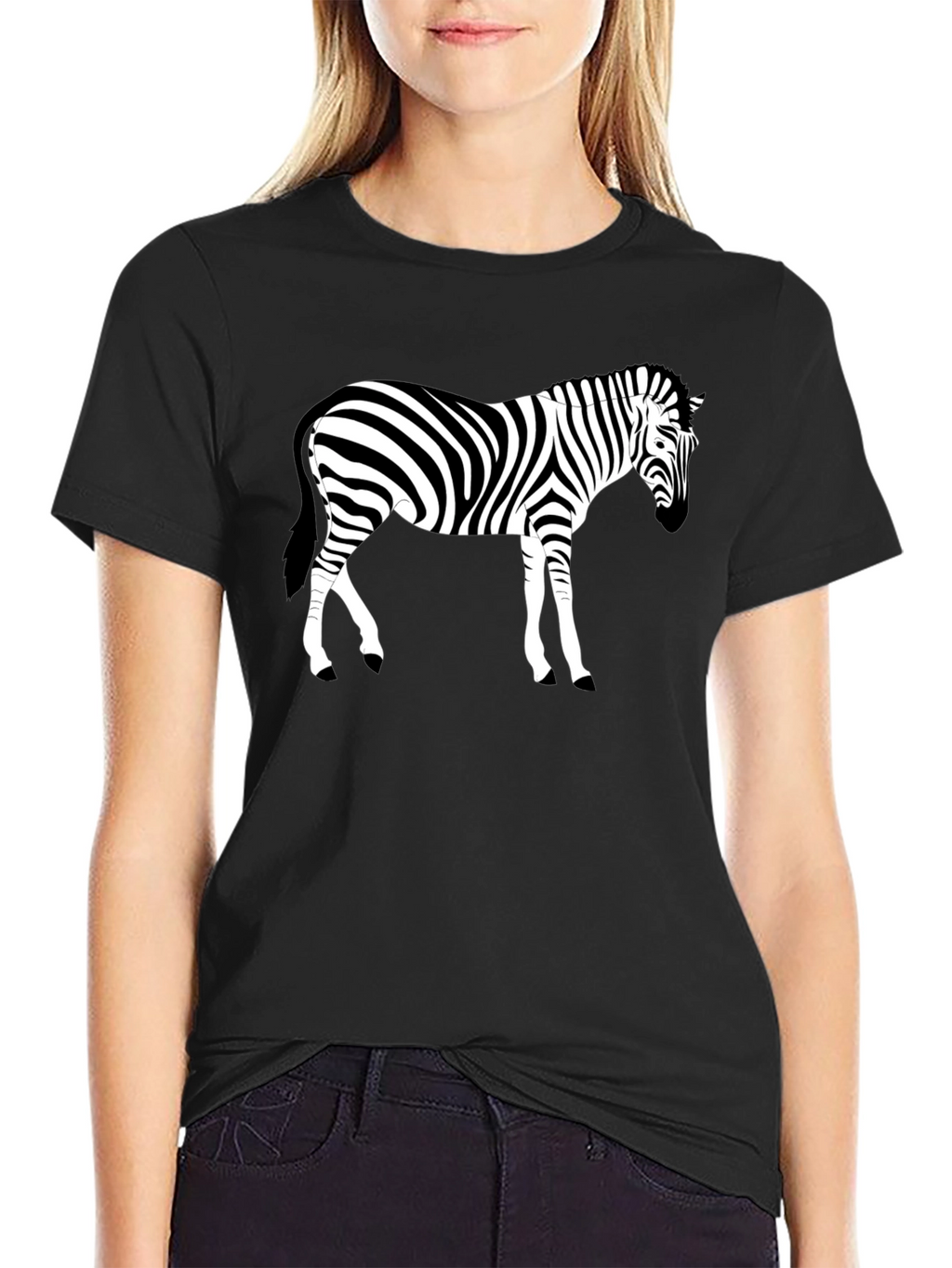 Zebra Graphic Black T-Shirt - Animal Lover Tee