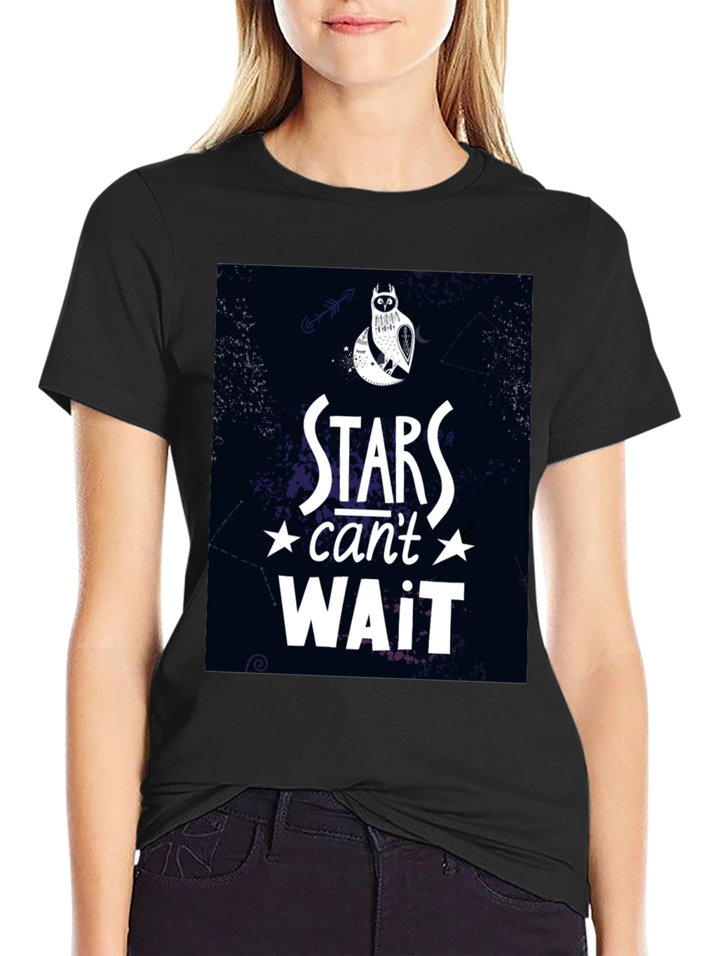 Stars Cant Wait Owl Graphic T-Shirt