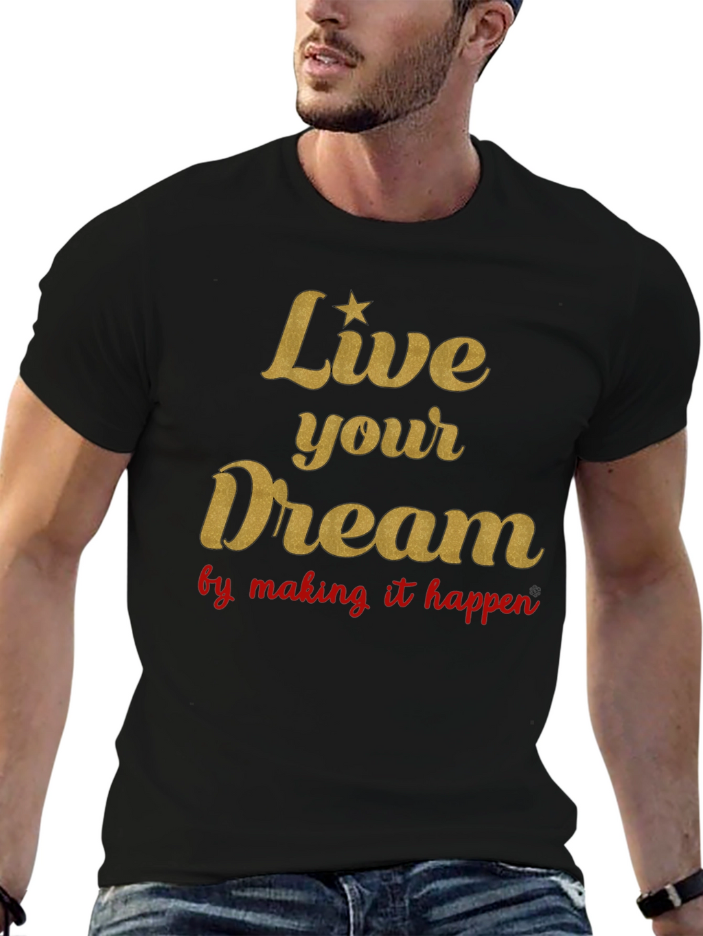 Live Your Dream Graphic Tee - Black