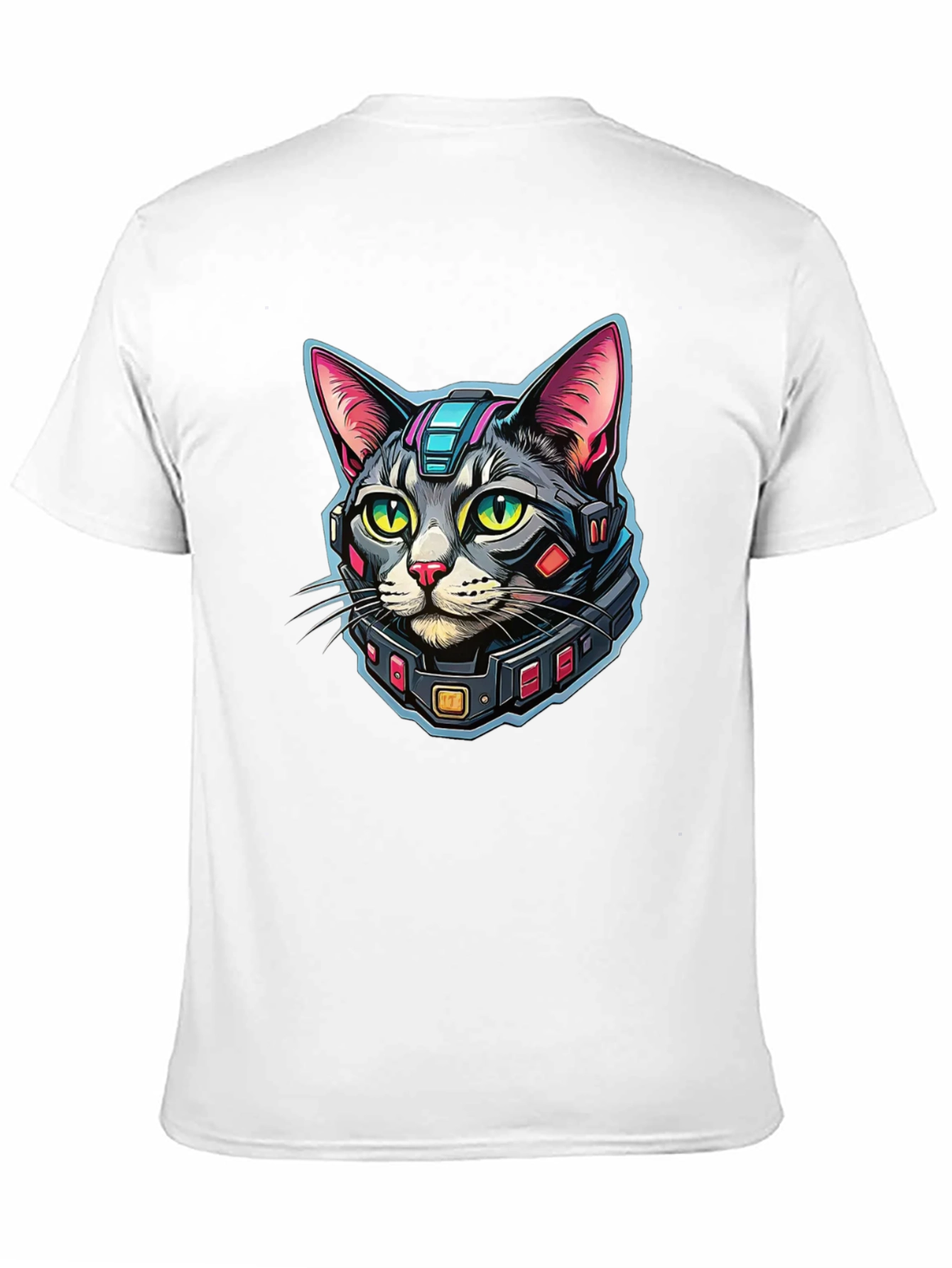 Cyber Cat Graphic T-Shirt - Modern Techwear Style