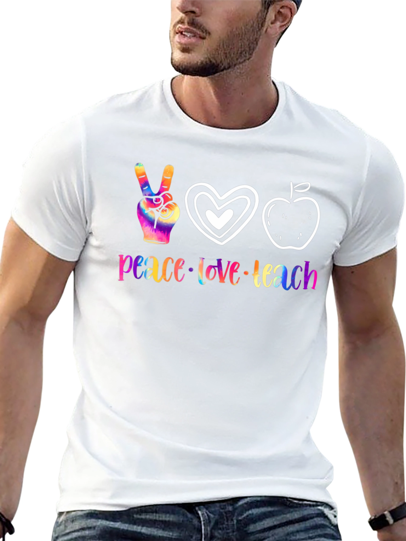 Peace Love Teach Graphic T-Shirt