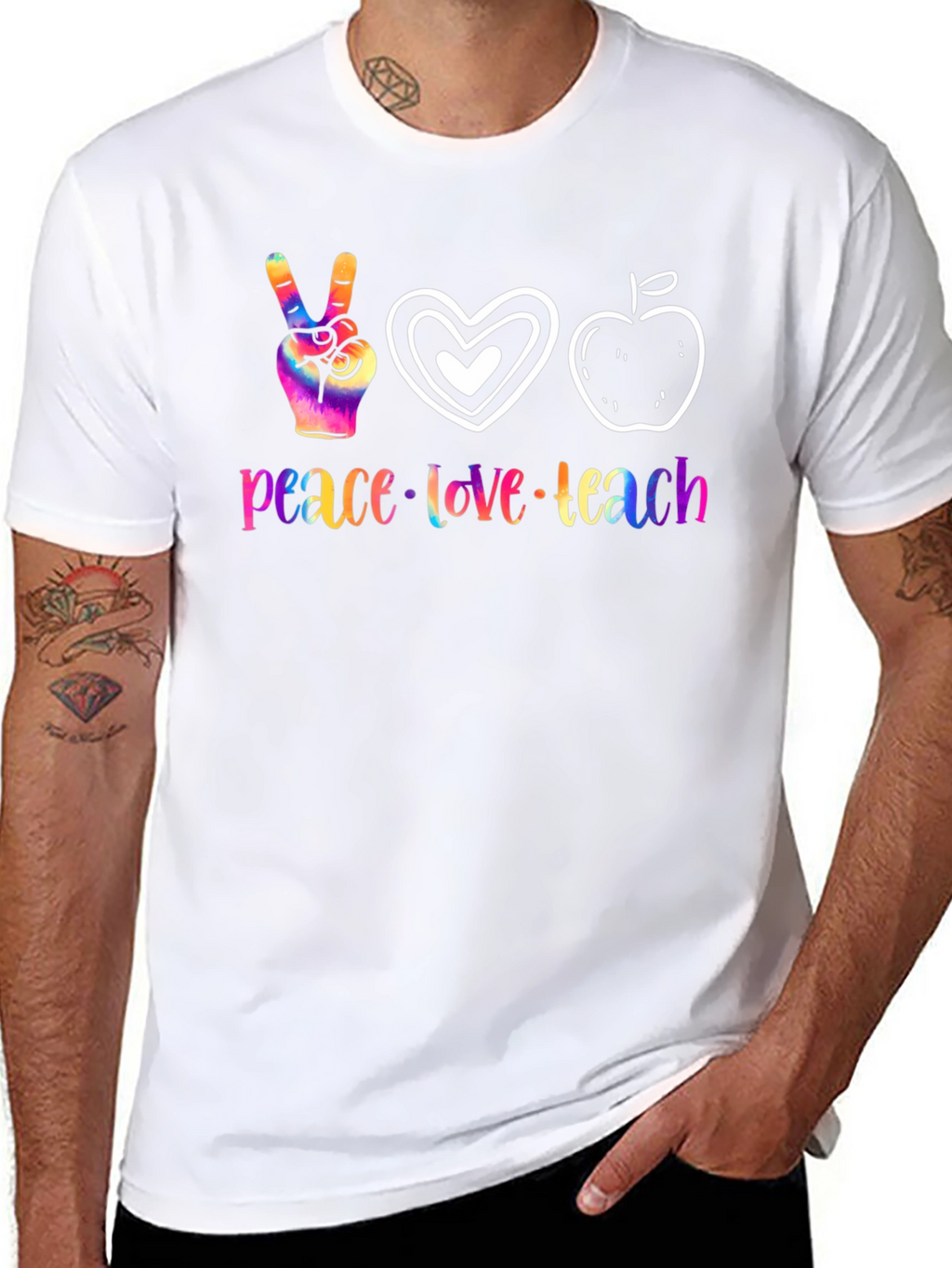 Peace Love Teach Graphic T-Shirt