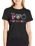 Peace Love Teach Graphic T-Shirt