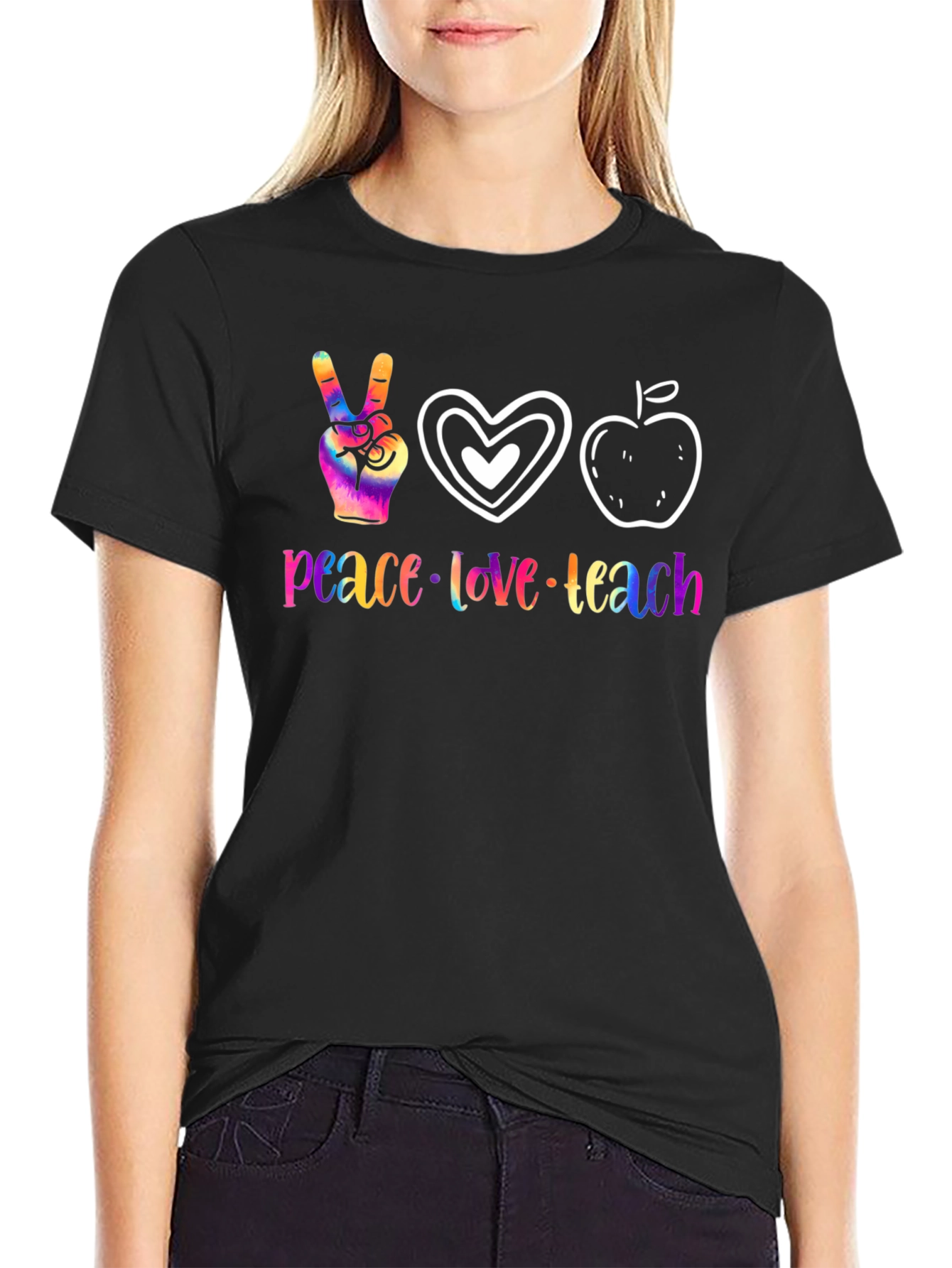 Peace Love Teach Graphic T-Shirt