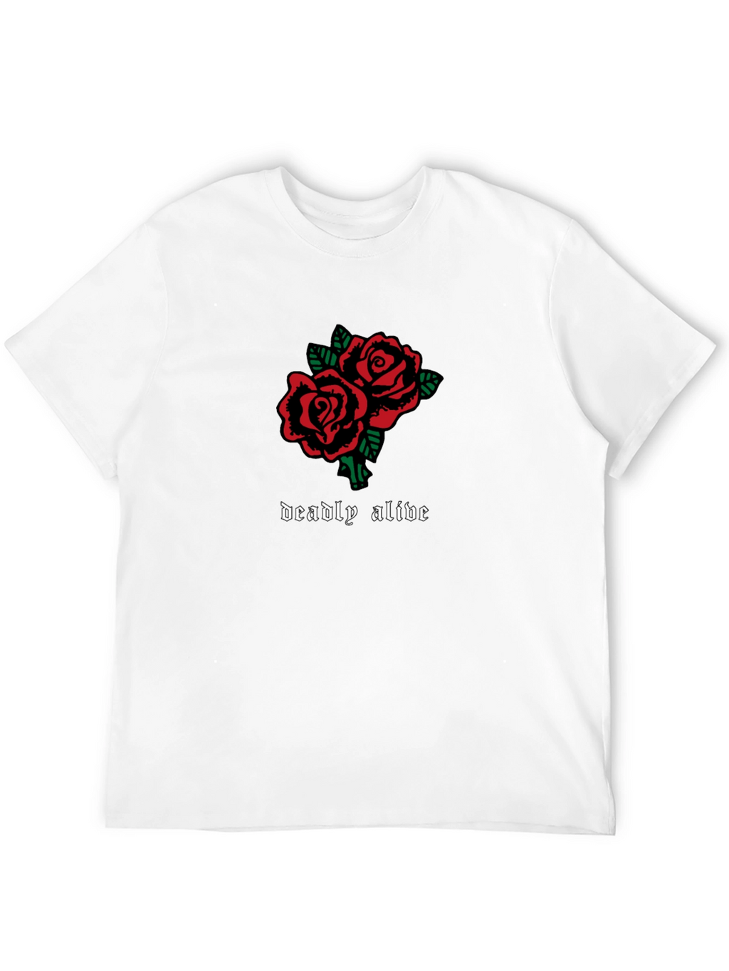 Deadly Alive Roses Graphic T-Shirt - Black