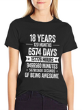 18th Birthday Awesome Black T-Shirt