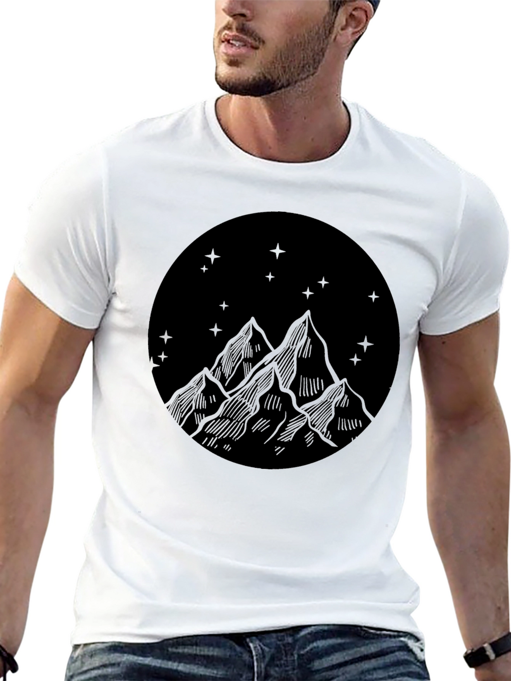 Mountain Scene Graphic Tee - Classic Black