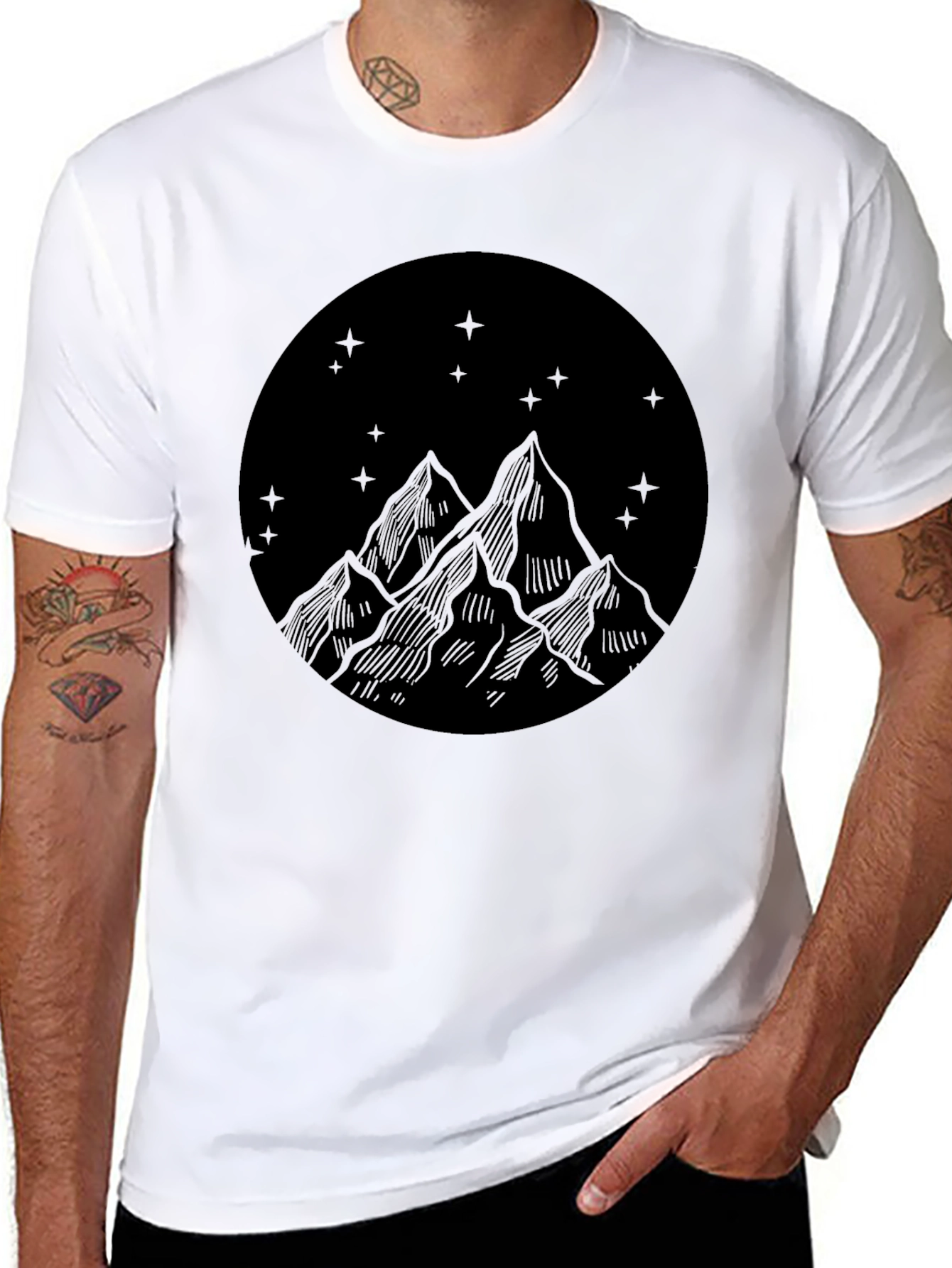 Mountain Scene Graphic Tee - Classic Black
