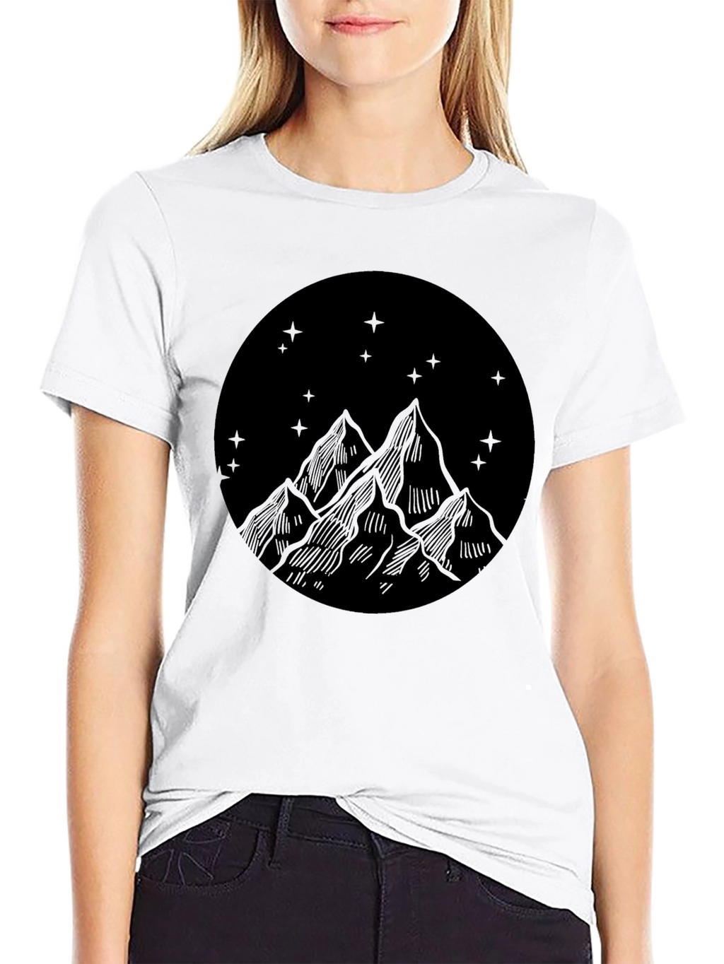 Mountain Scene Graphic Tee - Classic Black