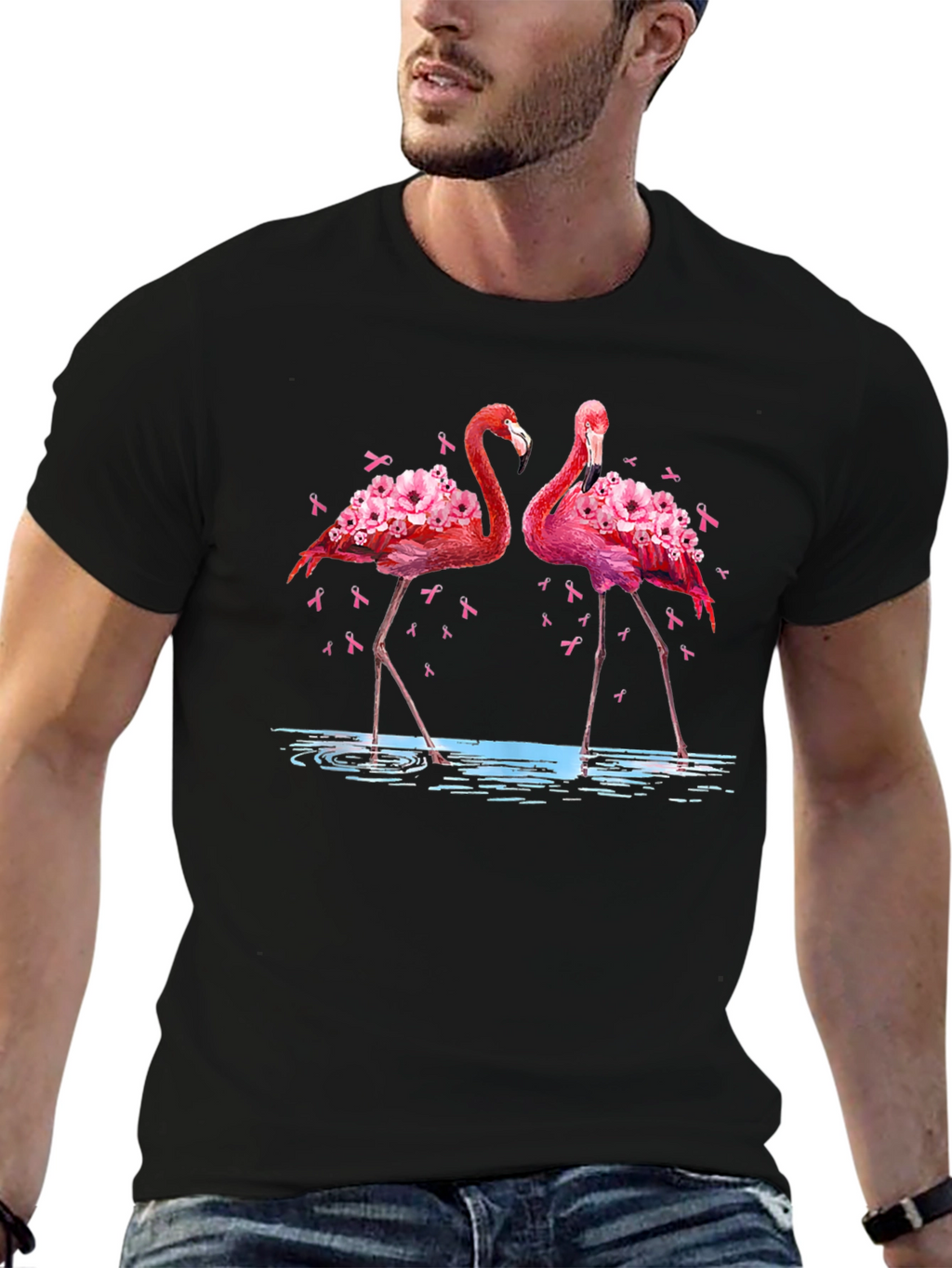 Flamingo Breast Cancer Awareness T-Shirt