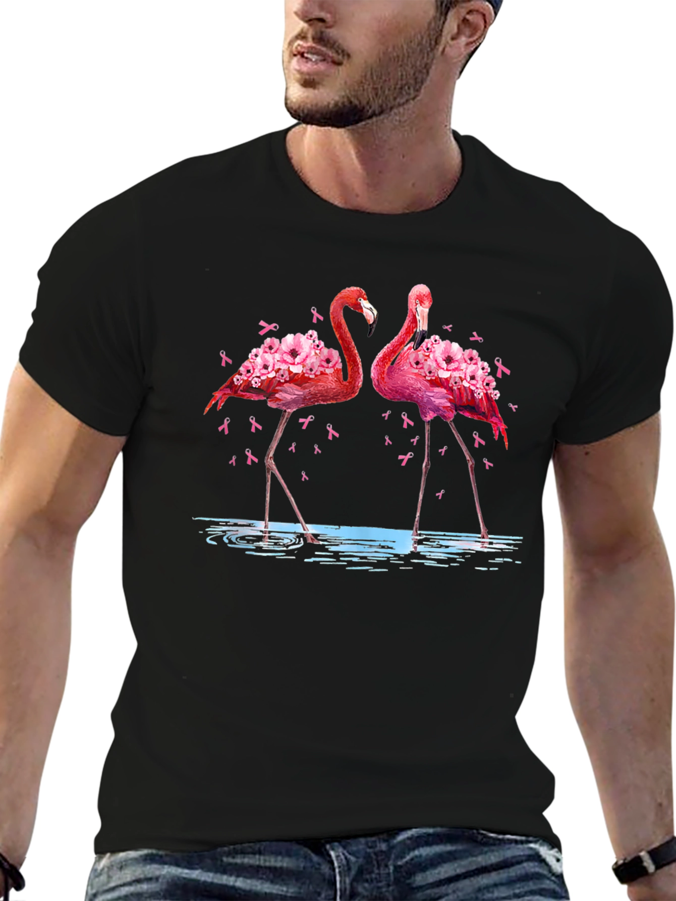 Flamingo Breast Cancer Awareness T-Shirt