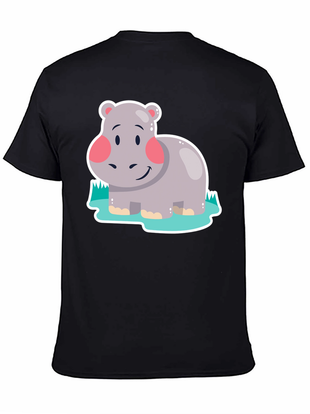 Hippo Graphic Tee - Black Cotton Comfort