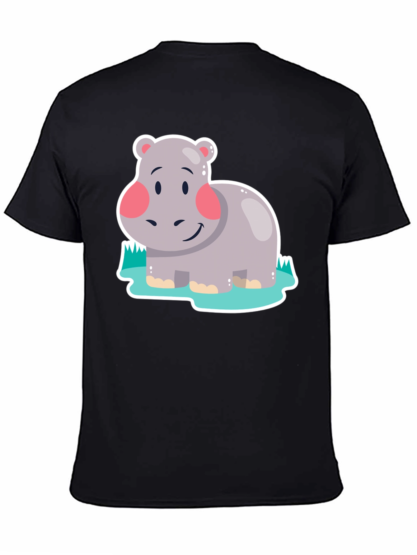 Hippo Graphic Tee - Black Cotton Comfort