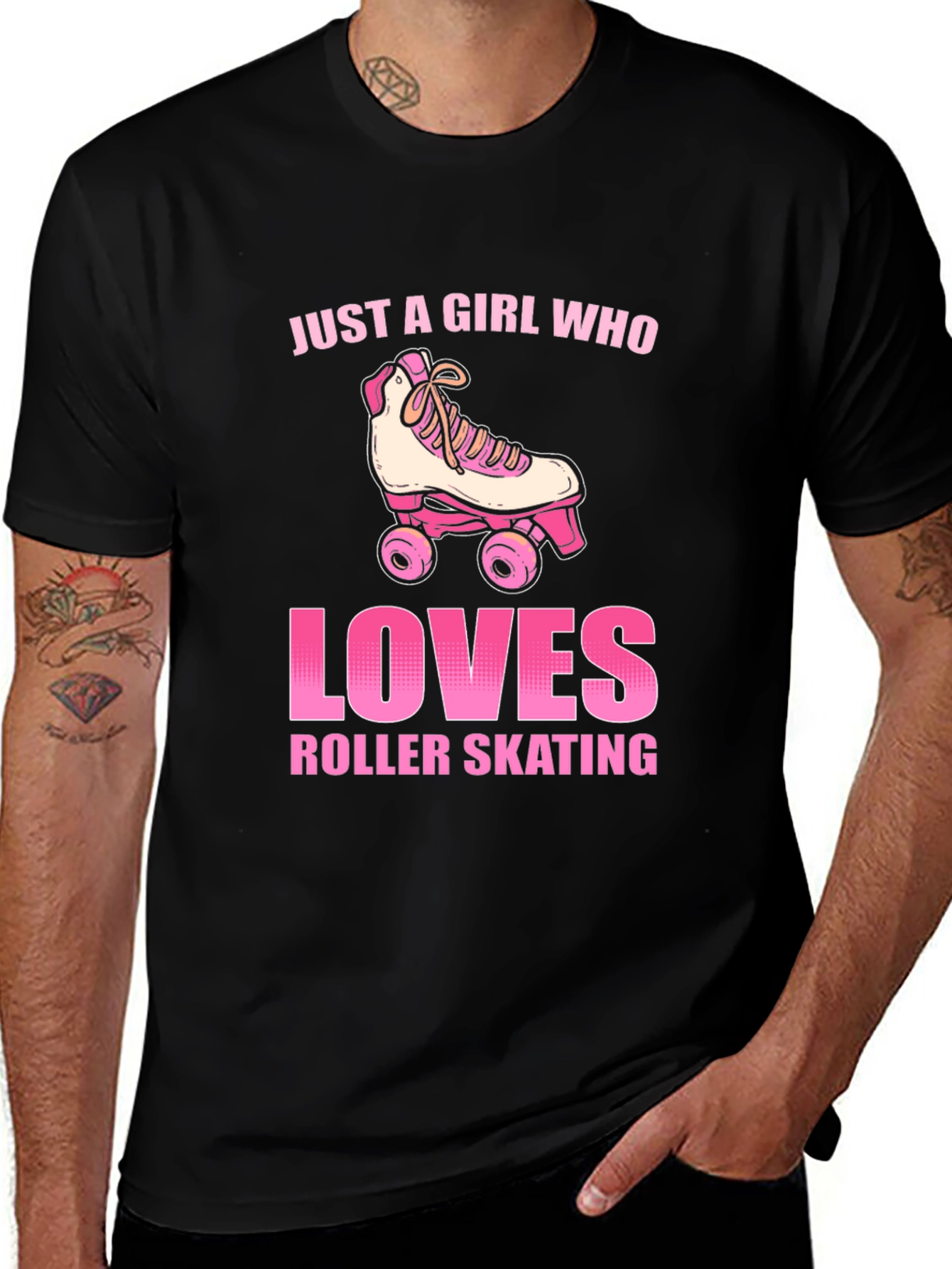 Just a Girl Who Loves Roller Skating Graphic T-Shirt