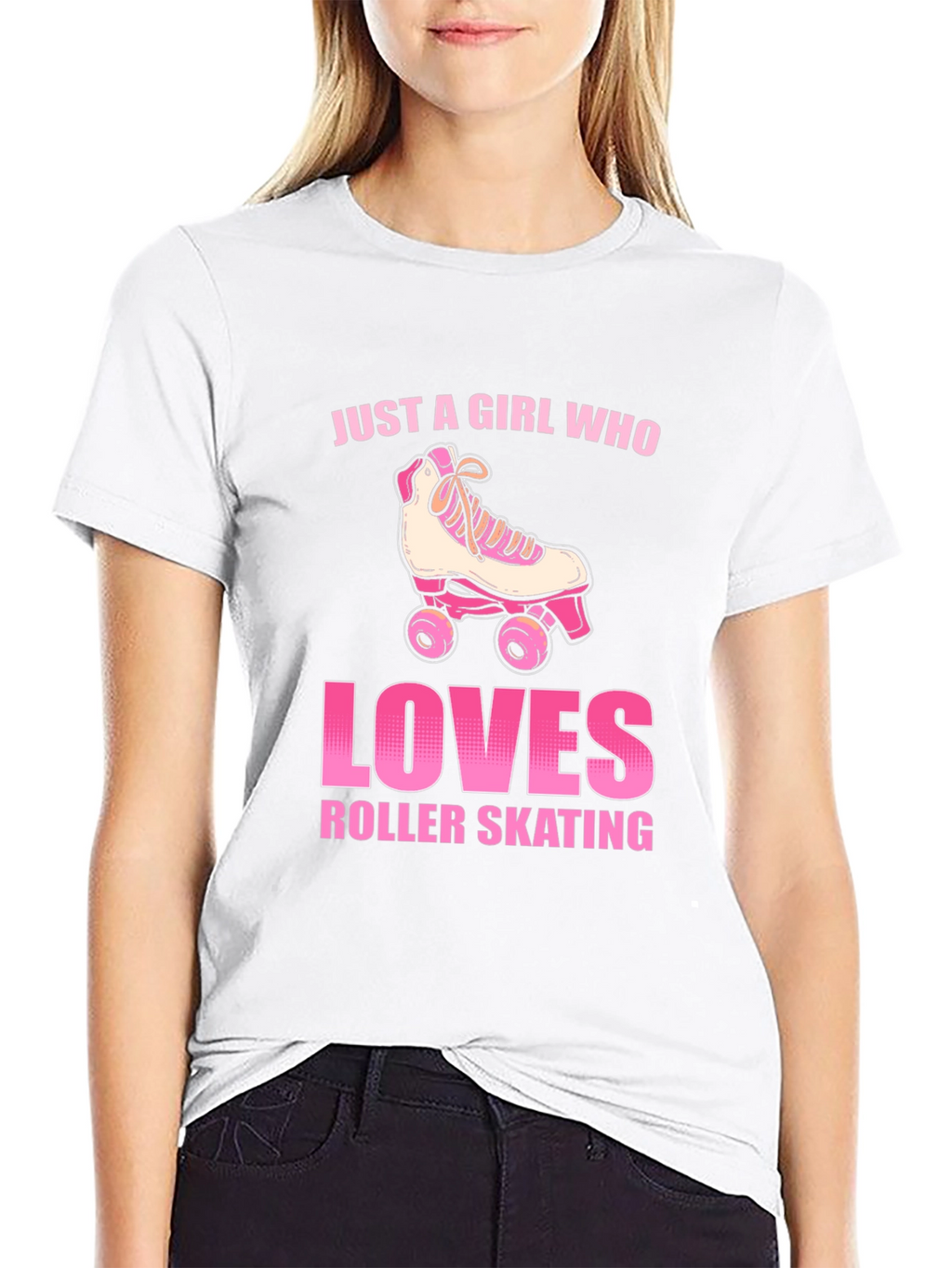 Just a Girl Who Loves Roller Skating Graphic T-Shirt