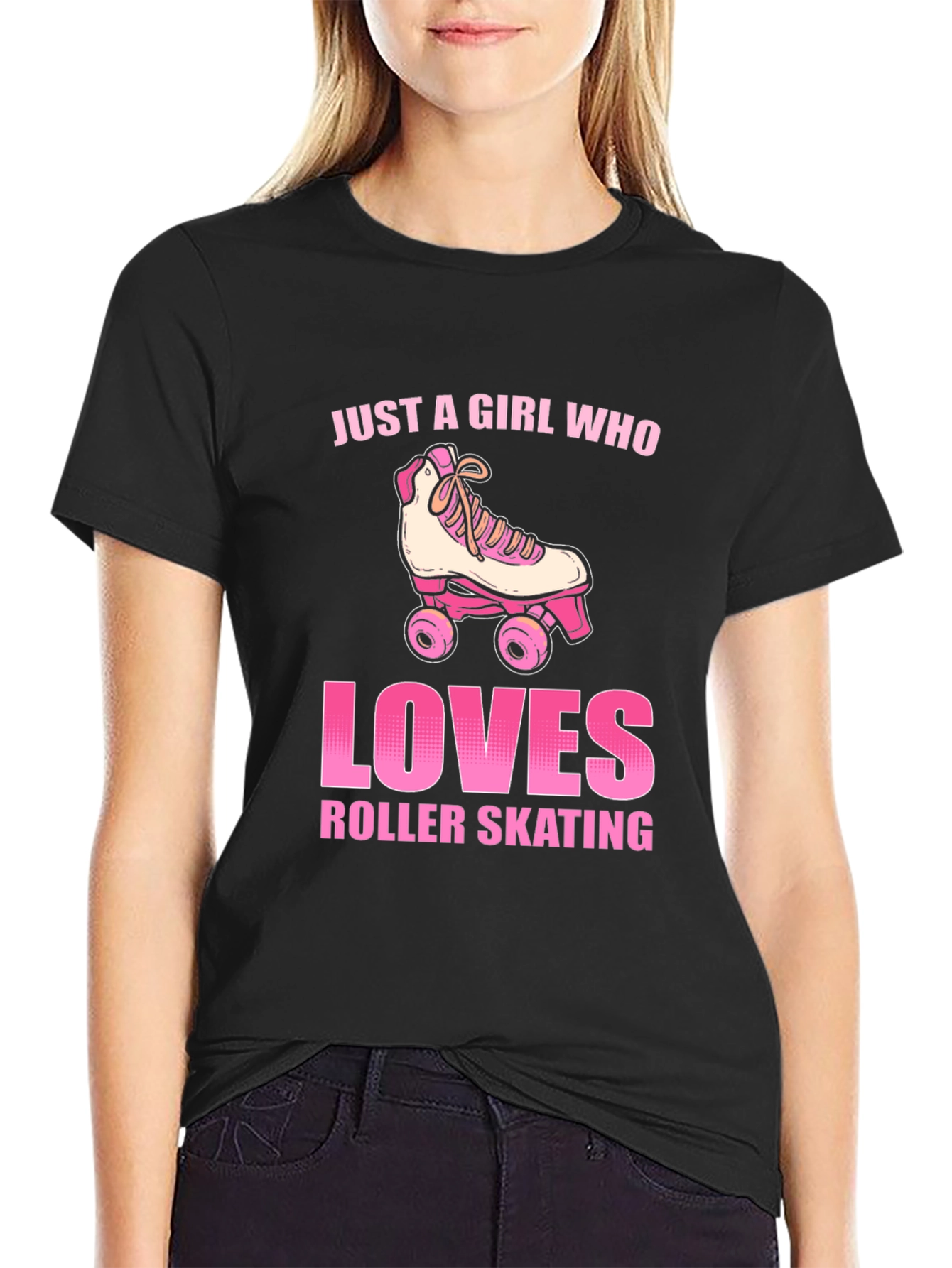 Just a Girl Who Loves Roller Skating Graphic T-Shirt